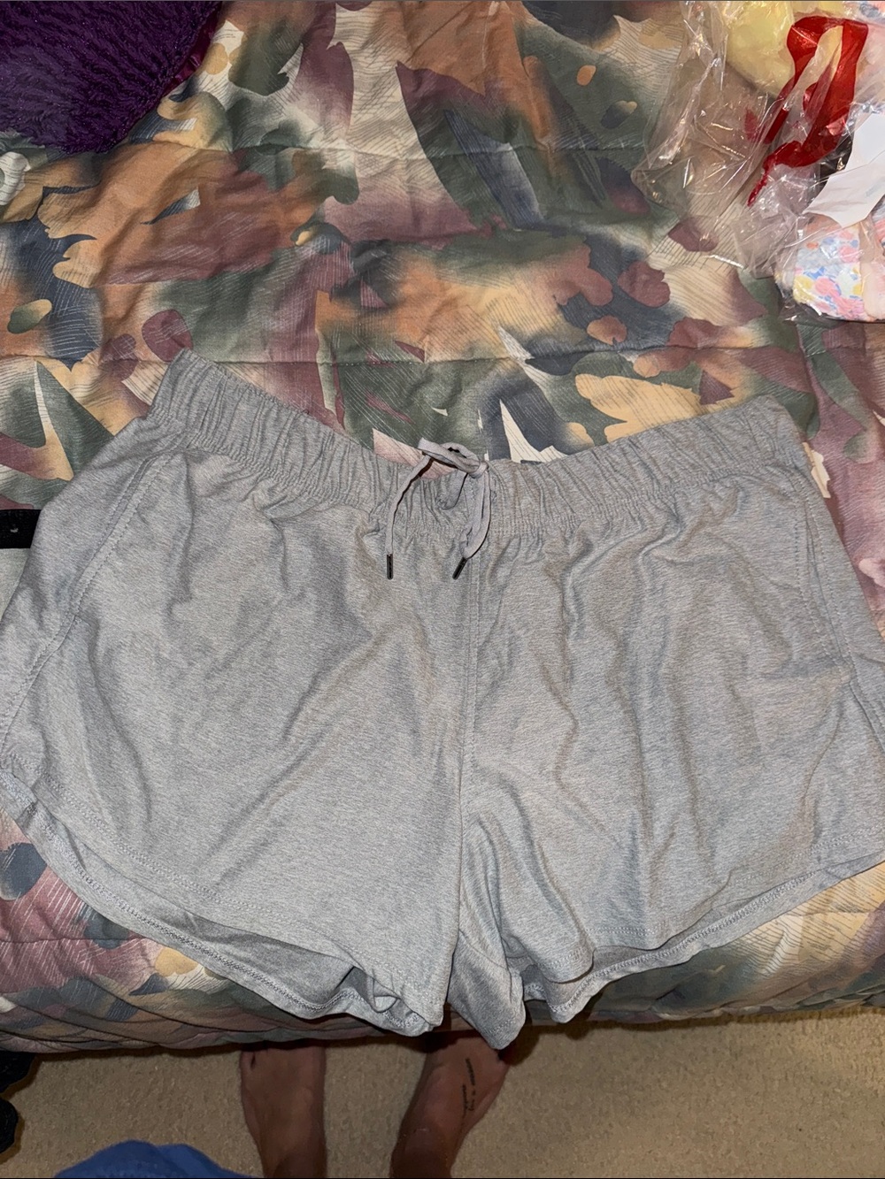 Athletic Works Light Heather Gray Elastic Waist Shorts